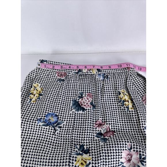 Vintage Fairy Chess Houndstooth Floral Skirt Size 6 - Picture 6 of 9